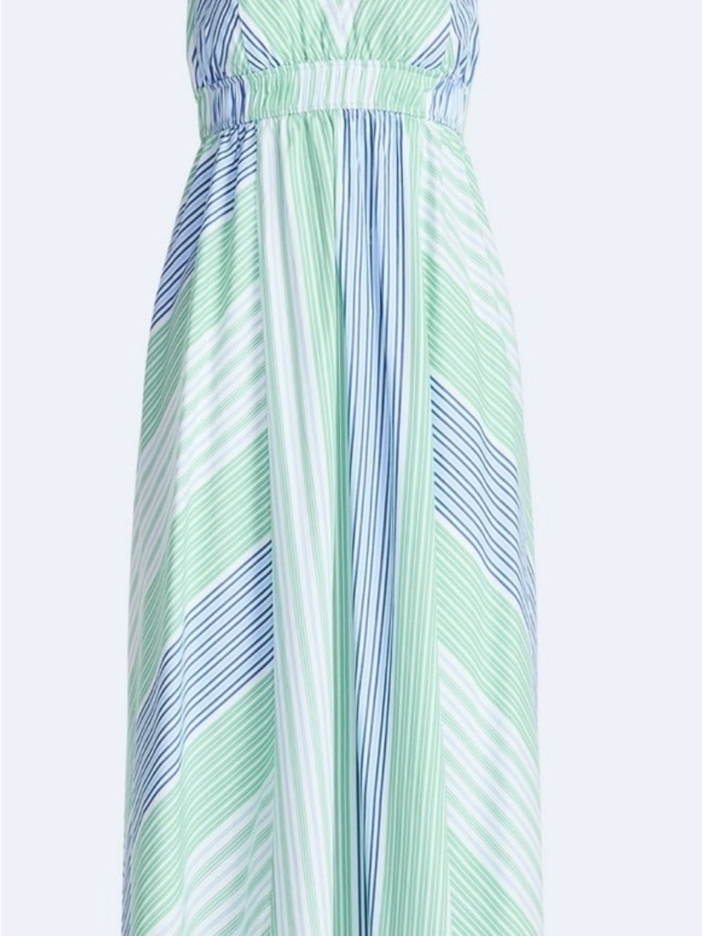 Striped Mint & Blue Maxi Dress